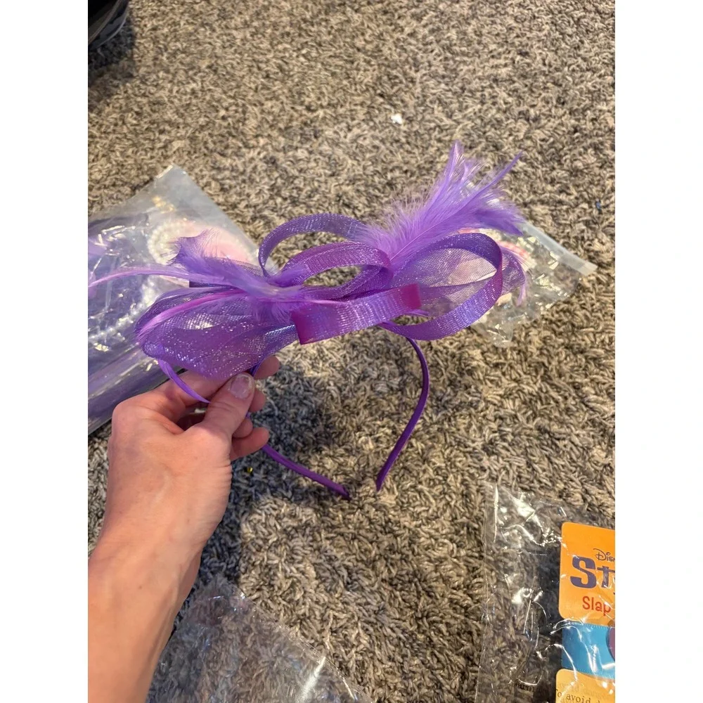 Disney Stitch Slap Bracelets and Girls Tea Party Dress Up Accessory Lot Purple